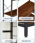 Tall Corner Bookshelf With Fourteen Shelves And Seven Tiers, Space Saving Corner Bookcase details: metal frame, wood board, anti-slip, adjustable feet