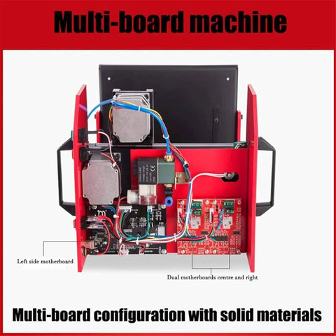 Hella Precise Pneumatic Dot Peen Marking Machine Portable Metal Engraver interior showing dual motherboards and wiring.