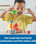 Child using Fizzy Volcano Science Kit For Kids 13 Piece Set With Realistic Eruption Experiments And Colorful Lab Guide indoors