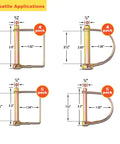 Diagram of 20 Pack Trailer Hitch Pins Set With 1/4, 5/16, And 3/8 Inch Diameters Zinc Plated Heavy Duty Shaft Locking Pins For Secure Tow.