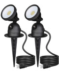 Outdoor Spotlight Kit 2 Pack Dusk To Dawn 120V 12W 4000K 1150LM 180 Degree Rotatable IP65 Waterproof LED Landscape Lighting
