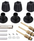 Fix-It Remodel Kit For Price Pfister Verve Tub And Shower With 3-Handle 39619 Black Finish, knob handles, flanges, and stems