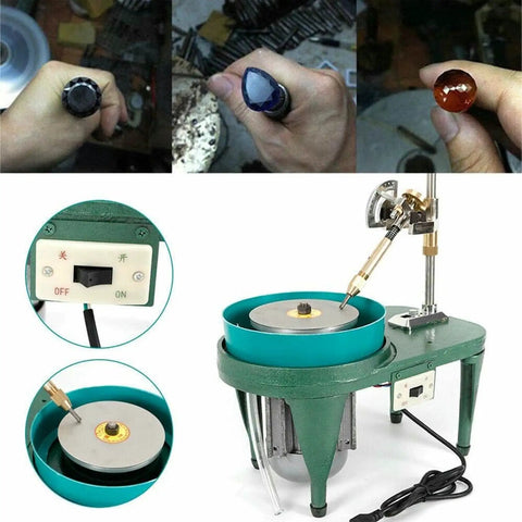 Faceting Machine With Digital Display 180W Jade Grinding Jewelry Lapidary Polishing Device With 6 Inch Polishing Disc