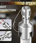 Close-up of Everything You Need for PVC Pipe Threading Kit 7 Pack Rethreading Set with one half inch dies showing tight connection