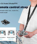 Person using Adjustable Nylon Lanyard For DJI Avata 2 Avata FPV Remote Controller 3 2 Phantom 3 4 RC Transmitter Neck Strap.