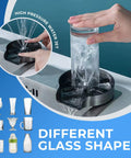 Glass Rinser For Kitchen Sink Stainless Steel Cup Washer Bottle Cleaner Bar Cup Cleaner Sink Attachment Quick Rinse For Glasses Bottles Baby Bottle Washer And More with high-pressure water jet cleaning different glass shapes.