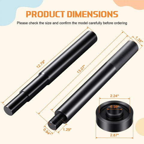 Gimbal Bearing Alignment Kit for Marine Engines, Pro Grade Heavy Duty Install Tools dimensions with alignment rods and guide.