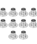 Heavy Duty Flanged Holder Base For Closet Rods And Wardrobe Shelving, Stainless Steel Tube Bracket With Screws, 19mm Diameter, Set of 10