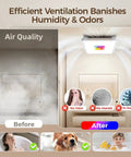 Exhaust Fan With Light And Remote, Ceiling Mounted Bathroom Vent Fan With Lit RGB Lights, showing improved air quality effects.