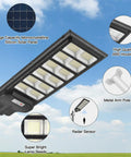600W Solar LED Flood Light With Motion Sensor, Remote Control And Mount Bracket, Waterproof Dusk To Dawn Outdoor Lighting, 30000LM