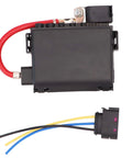 Slick Battery Fuse Box Terminal With Three Pin Wiring Harness Pigtail Connector For 99 04 VW Beetle Jetta Golf MK4 Bora Heavy Duty ABS Housing showing red wire and connector.