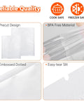 Grab And Go Vacuum Sealer Bags 60 Pack Set For InstaSeal Pre Cut Two Size 9.8 By 11.8 Inch And 7.8 By 9.8 Inch Keeps Food Fresh Easy Storage Kitchen Must Have with BPA free embossed dotted material and easy-tear slit