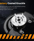 Front Right Passenger Side Steering Knuckle And Wheel Bearing Hub Assembly For Accord 2.4L 2003-2007 Automatic Transmission Only 26 Spline Drop-In Ready OE-Style Upgrade Includes 698-400 Replacement Part Number, front view with factory coating