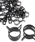 40 Pcs Two Fifth Inch ID Spring Band Type Clamps Black Hose Clips For Fuel Lines Water Pipes Air Tubes And Silicone Hoses