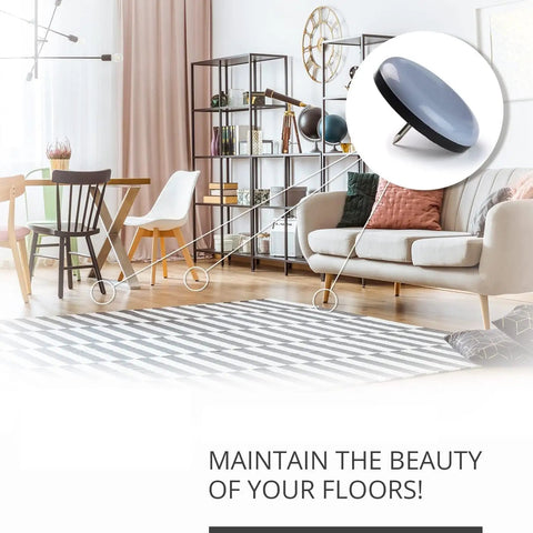 Living room with chairs using Nail On Furniture Sliders 16 Pack For Chair Legs One Point Five Inch Premium Floor Protectors