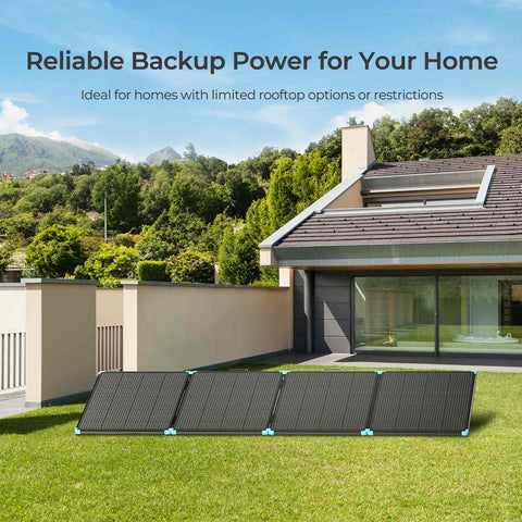 400W Portable Solar Panel Suitcase With Twenty Three Percent Efficient Foldable Charger For Power Stations, Durable For Decades displayed in garden