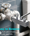 Two Pack Broken Pipe Extractor Tool Set For Damaged Screws And Faucets, installed on a pipe for plumbing repairs, close-up view.