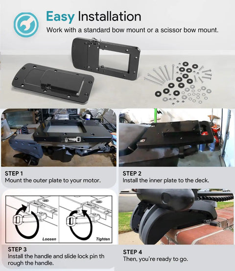 Xi Series Quick Release Mounting Bracket Kit Replacement for Xi3 Xi5 Trolling Motors installation guide and components