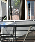 Pet Proof Fiberglass Window Screen Mesh Roll 36 Inch By 50 Feet DIY Replacement Netting installed on windows and patio