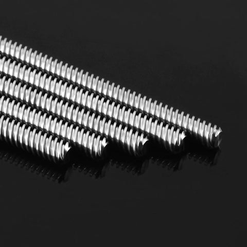 Beefed Up Pro Grade 4 Pack T8 Lead Screws With Brass Nuts Stainless Steel Threaded Rods for 3D Printer Z Axis, 350mm Length