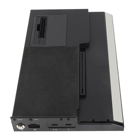 USB4.0 External GPU Dock Station With 40 Gbps Throughput And RJ45 Ethernet Port For Laptops NUCs And Consoles, top view with ports.