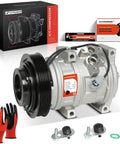 Direct Fit A/C Compressor With Clutch for Honda Accord, 6 groove pulley, accessories included, plug and play installation.