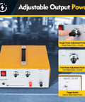 Heavy Duty Workhorse 80A 110V Jewelry Spot Welder With Pulse Control For Gold Silver Steel Repair showing adjustable power knobs.