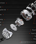 Exploded view of Alternator Replacement For Ford Mustang 2015 To 2023 2.3L EcoBoost RWD 12V 200A with labeled parts