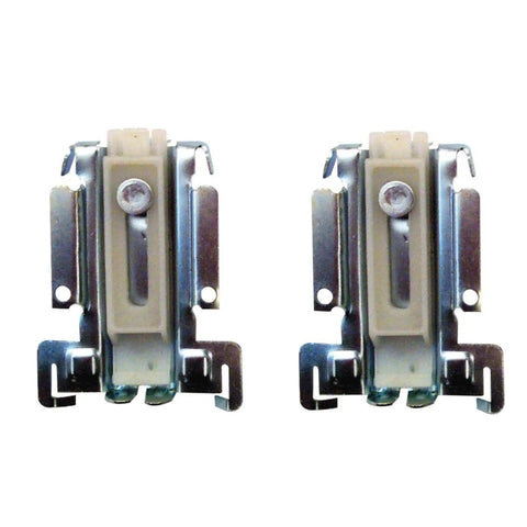 Closet Door Guide Assembly Bottom Mount 2 Pack DIY Friendly Adjustable Two Piece Bracket Stamped Steel Housing With Nylon Guide Insert Left And Right Handed Fits Panel Style Wardrobe Doors And Older Acme Wardrobe Doors