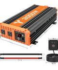 Heavy Duty 3000 W Dc To Ac Power Inverter With 6000 W Peak Surge And Built In Usb Port for RV and truck setups.