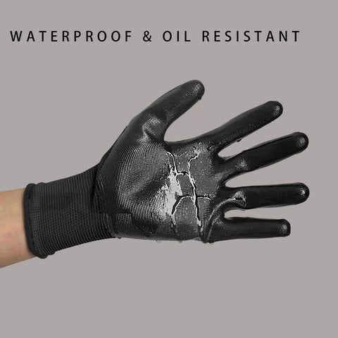Nitrile Coated Work Gloves With Superior Oil Resistance And Strong Grip For Auto Garage Workshop Gardening And Mechanic Tasks