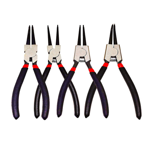 4 Piece Snap Ring Pliers Set For Automotive Use Internal And External Circlip Pliers Kit With Straight And 90 Degree Bent Jaw Tips