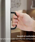 Black Barn Door Handles Set 10 Pack With 5 Inch Hole Center Sliding Door Pulls Modern Aluminum Alloy Hardware for easy grip