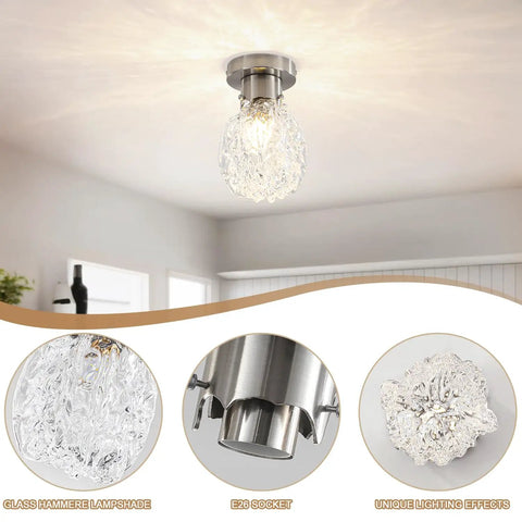 Crystal Chandelier 4 Light Flush Mount Ceiling Light Fixture With G9 Socket 11.8 Inch Diameter 5.9 Inch Height installed