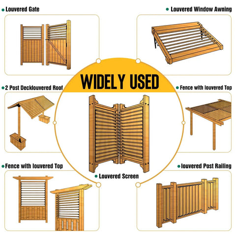 Louver Bracket Kit For Deck Sunblind System And Louver Hardware, Adjustable Brackets That Hold Up To 11 Boards Up To 48 Inches, Ideal For DIY Fences, Window Shutters, Garden, Patio, Indoor And Outdoor Use, 4 Pack