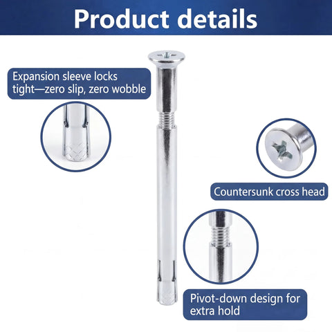 Bulk 25 Pack Three Eighths By Five Inch Flat Sleeve Anchor Zinc Plated For Heavy Duty Fastening In Masonry Brick And Concrete