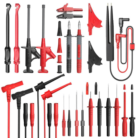 Plug-And-Play Pro Grade Silicone Multimeter Test Leads Kit With Replaceable Probes, Alligator Clips, 25-Piece Set for Multimeters