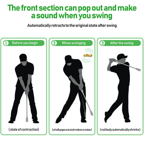 Sequence of golfer using Weighted Golf Swing Trainer For Indoor Practice And Warm Up Right Handed Grip Training Device