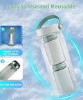 Portable Stainless Steel Breast Milk Cooler With 360 Degree Chill Holds Two Bottles For 24 Hours Mama Approved showing freezing and filling process.