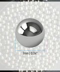1mm stainless steel bearing ball, solid with polished finish.