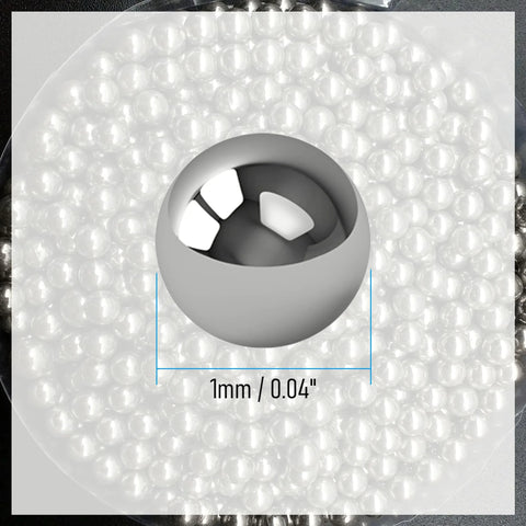 1mm stainless steel bearing ball, solid with polished finish.