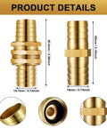 Four Set Three Quarter Inch Solid Brass Garden Hose Mender Kit With Eight Stainless Steel Clamps Eight Rubber Gaskets