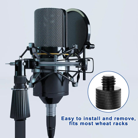 6 Piece Hella Solid Aluminum Threaded Converter Kit quick swap 1/4 male to 3/8 female adapter for mic stand attachment.