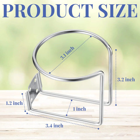 Six Pack Stainless Steel Boat Ring Cup Holders wall mounted drink holders measured for boat marine yacht RV truck car trailer hardware.