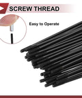 38 Pack 14G Bicycle Spokes 269mm Black Carbon Steel Set for Wheel Build and Repair, threaded ends close-up
