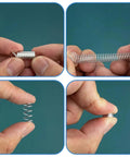 Durable 200Pcs Galvanized Steel Spring Assortment Kit Featuring 20 Sizes Of Compression And Extension Springs Perfect For Auto Repairs Home Makeovers And Heavy Duty Mechanical Fixes You Gonna Love This Set, close-up of galvanized springs