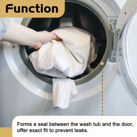 Person placing laundry in washer with Heavy Duty Front Load Washer Door Gasket Seal Grey Replacement For Compatible Front-Load Washers