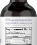 Back view of Magnesium Liquid Complex Drops, 400 Mg Per Serving, 4 Fl Oz, Vegetarian, Non GMO Gluten Free Mineral Supplement With Sulfate And Boron bottle.