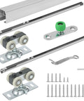 72 Inch Pocket Door Hardware Kit With Dual Soft Close And Soft Open Sliding Pocket Door Hardware With 6ft Aluminum Track components.