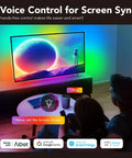 Two people using Immersive TV LED Backlights With WiFi Control And HDMI 2.0 Sync Box, enhancing the on-screen action with ambient lighting.